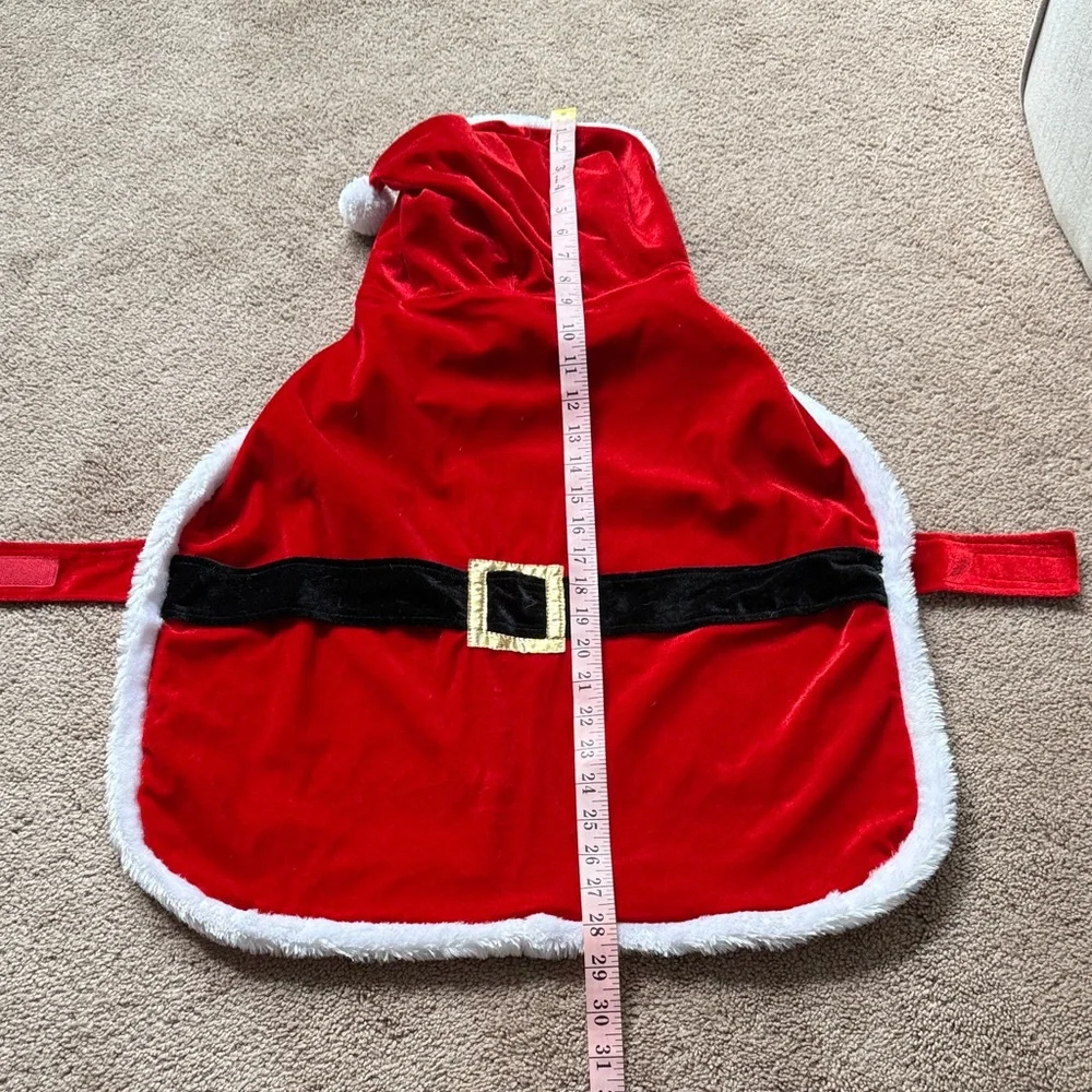 Holiday Red Santa Dog Outfit/costume with Belt